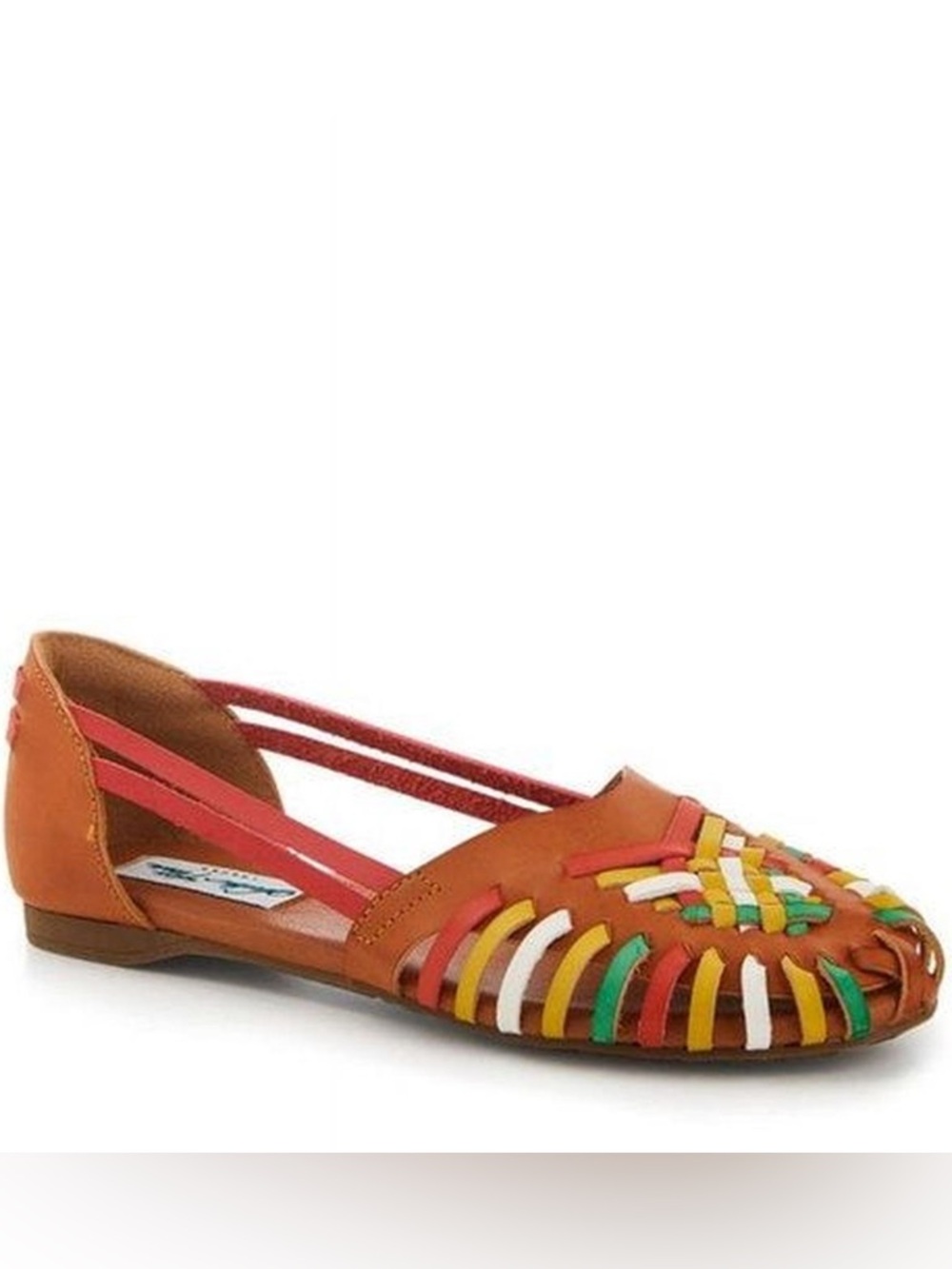 Lulu Hun London UK 5 Brown Ally Sandals Woven Flats Multicolor Straps Pinup